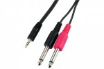 KABEL 1 x jack 3.5 - 2 x jack 6.3 2m MONACOR