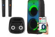 Duży Głośnik Bluetooth 300W USB FM 3 Mikrofony