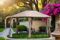 Beżowy pawilon do ogrodu 3x4 KAPI 58072